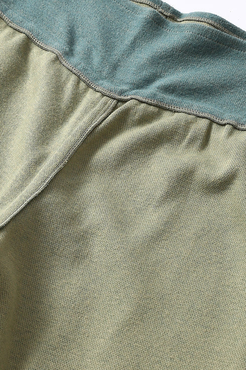 Reversible straight leg pants in cotton blend jacquard